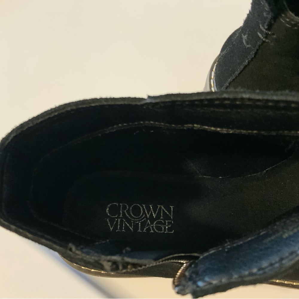 Crown Vintage Women’s Black Suede Leather Ankle Boots - Picture 6 of 8